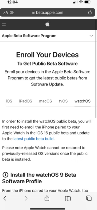 如何在你的苹果手表上安装watchOS 9测试版 iOS 第3张