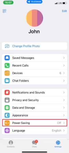 如何在Telegram上激活省电模式 如何 第3张