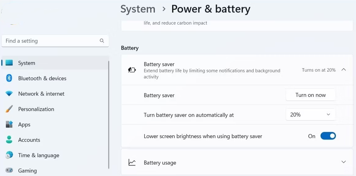 如何在Windows笔记本电脑上打开或关闭节电模式 Windows 第4张