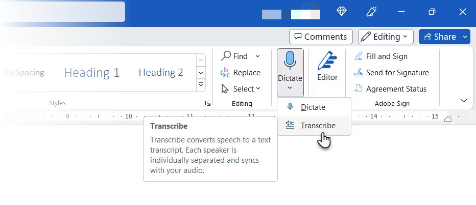 如何使用 Microsoft Word 进行语音转录 如何 第2张